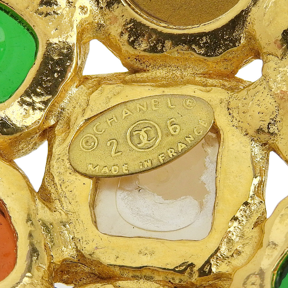 CHANEL Brooch Plated Gold gold Gripoa Women Used Authentic