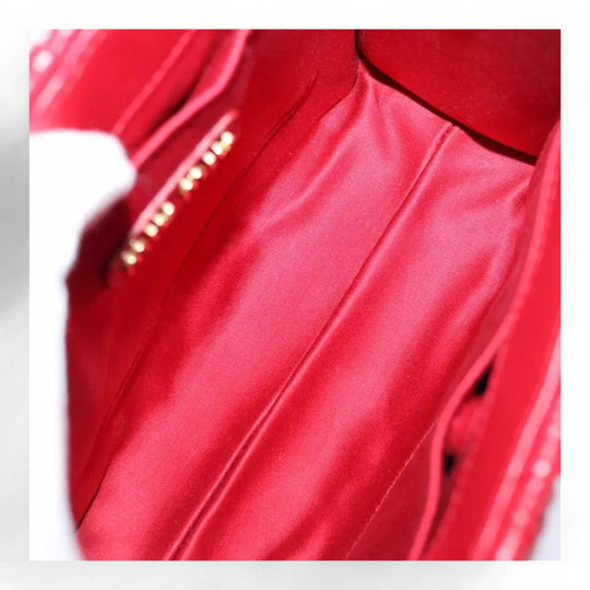 Miu Miu Matelasse Leather Handbag 5BA277 Red Women's