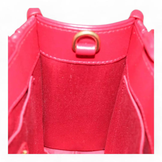 Miu Miu Matelasse Leather Handbag 5BA277 Red Women's