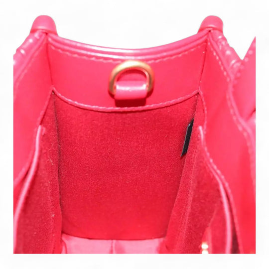 Miu Miu Matelasse Leather Handbag 5BA277 Red Women's