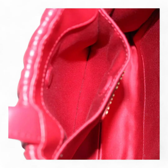 Miu Miu Matelasse Leather Handbag 5BA277 Red Women's