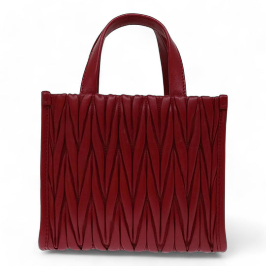 Miu Miu Matelasse Leather Handbag 5BA277 Red Women's