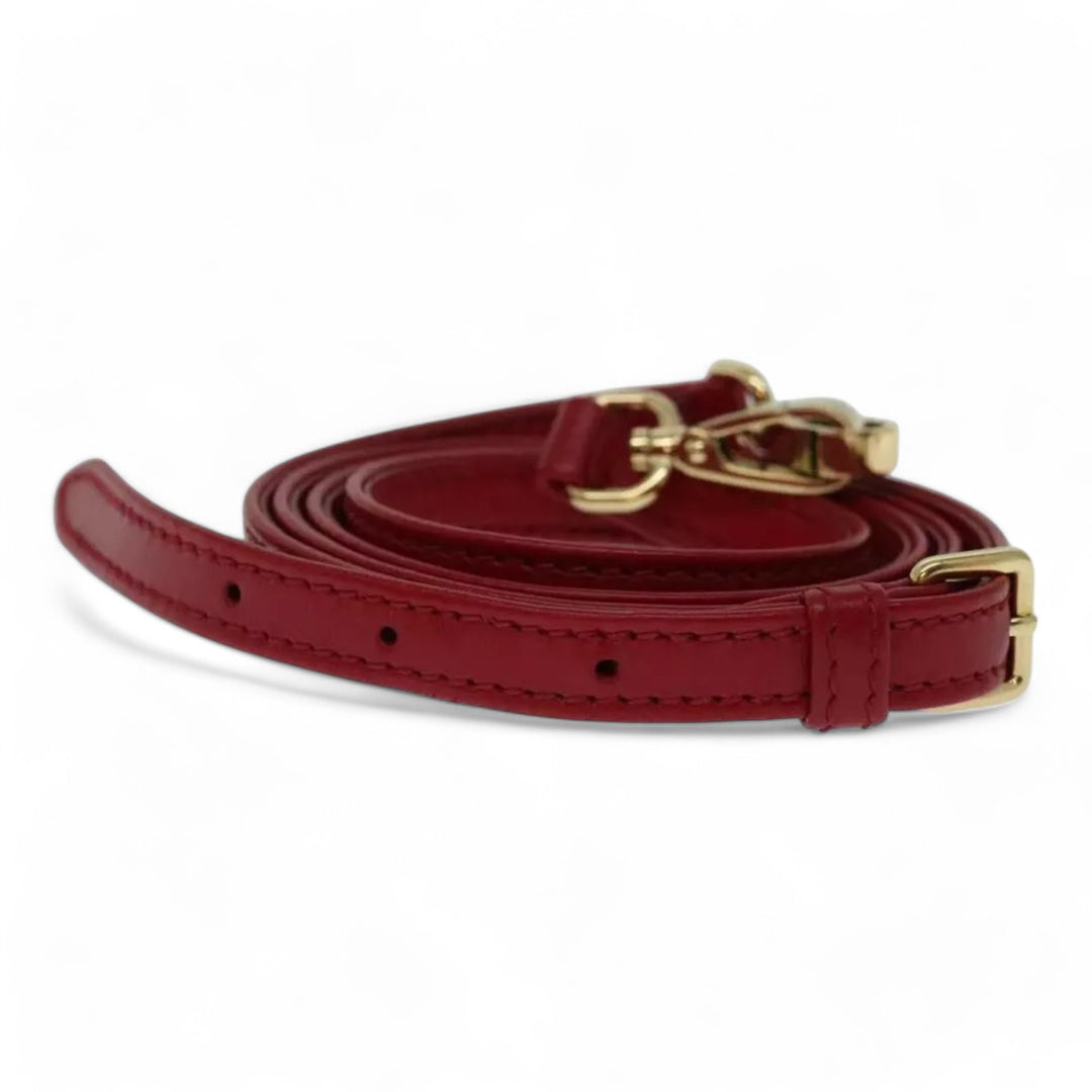 Miu Miu Matelasse Leather Handbag 5BA277 Red Women's