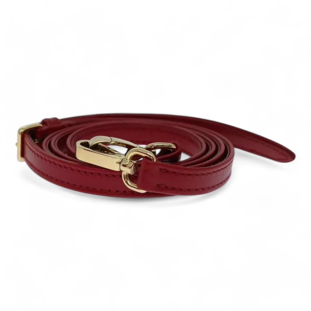 Miu Miu Matelasse Leather Handbag 5BA277 Red Women's