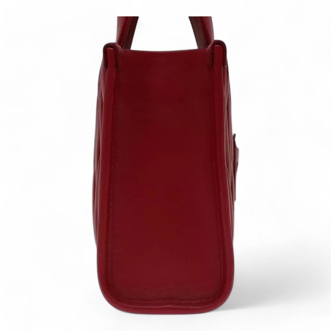 Miu Miu Matelasse Leather Handbag 5BA277 Red Women's
