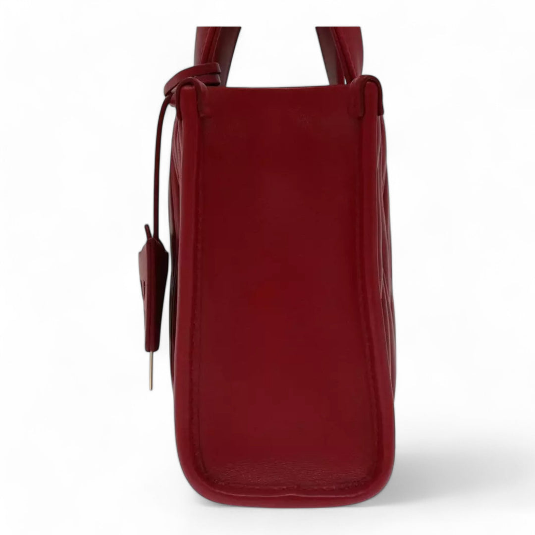 Miu Miu Matelasse Leather Handbag 5BA277 Red Women's
