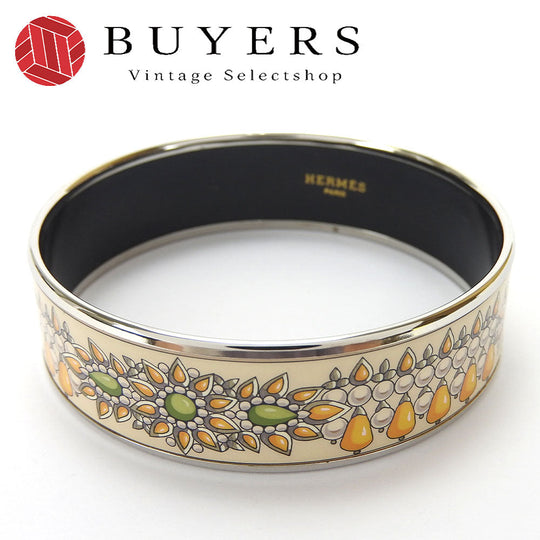 HERMES Bangle metal Silver Emilel GM