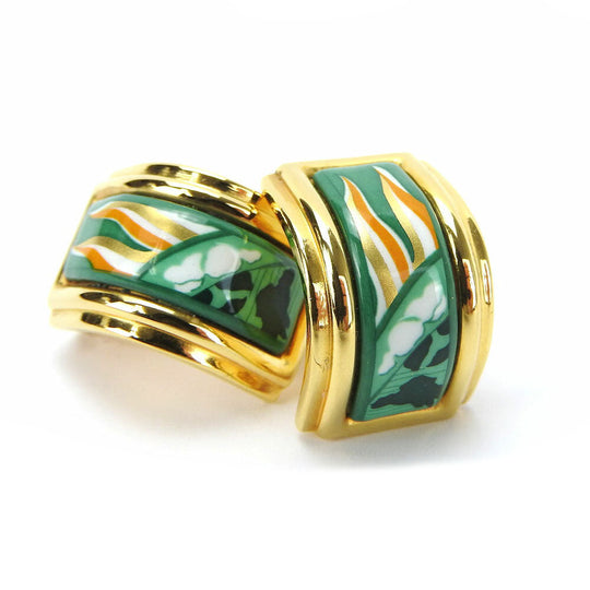 HERMES Earring metal gold Emile