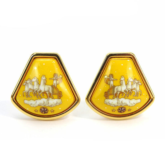 HERMES Earring metal gold Emile