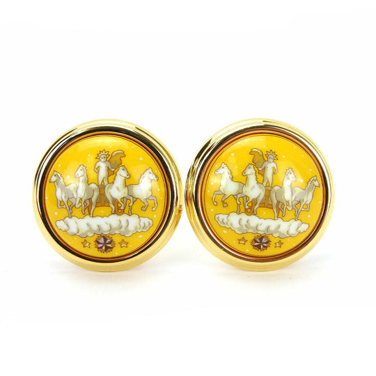HERMES Earring metal gold Emile