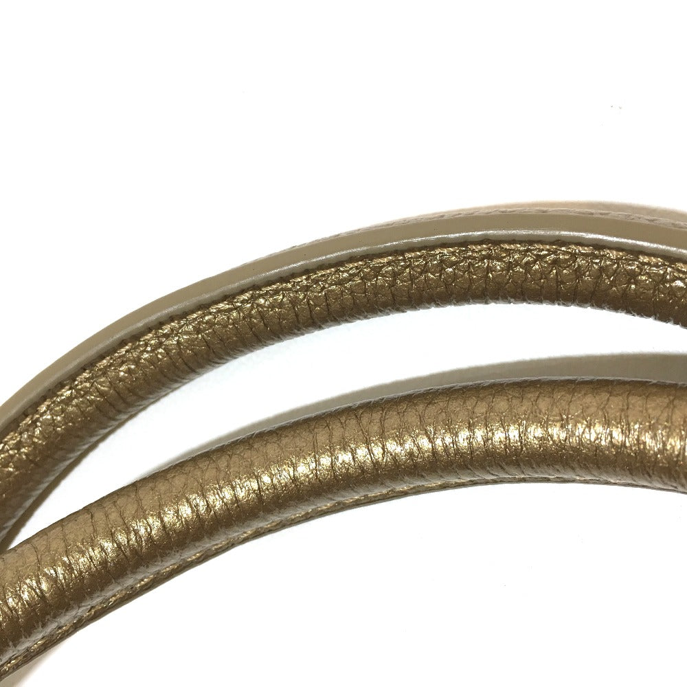 MCM Handbag leather gold Logo studs Women Secondhand Authentic