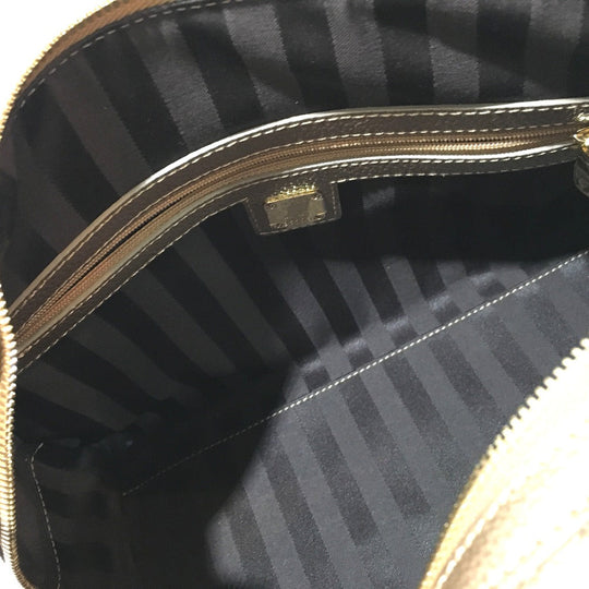 MCM Handbag leather gold Logo studs Women Secondhand Authentic