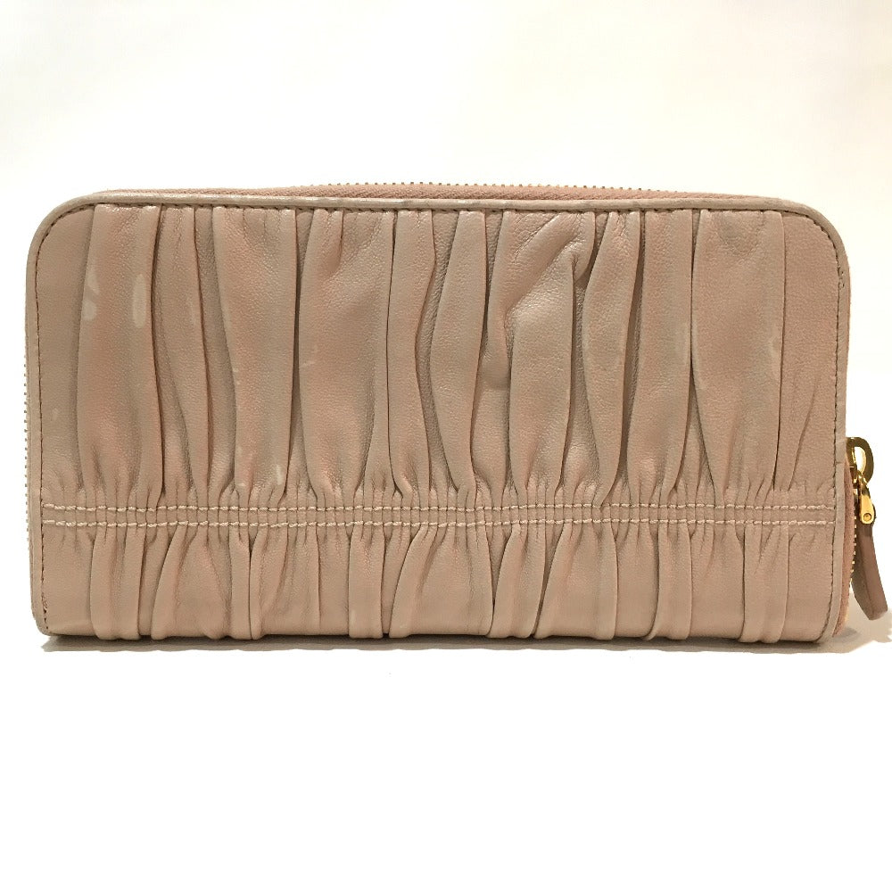 PRADA Long Wallet Purse 1M0506 leather beige Women Used Authentic