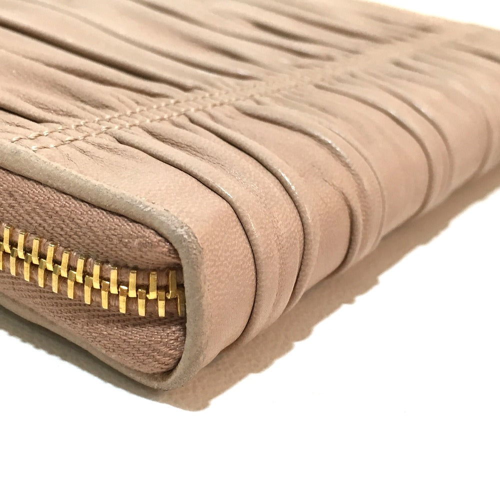 PRADA Long Wallet Purse 1M0506 leather beige Women Used Authentic