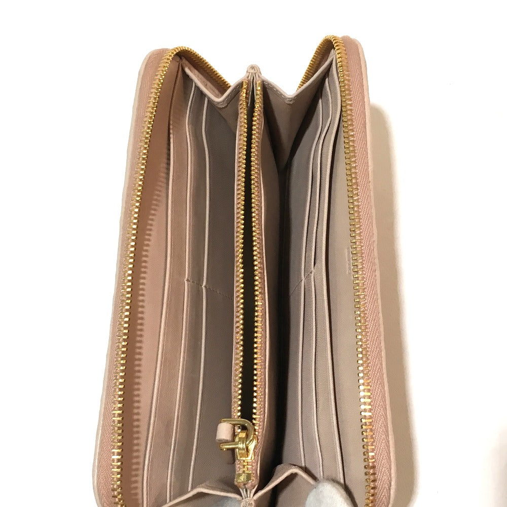 PRADA Long Wallet Purse 1M0506 leather beige Women Used Authentic
