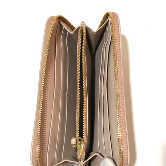 PRADA Long Wallet Purse 1M0506 leather beige Women Used Authentic