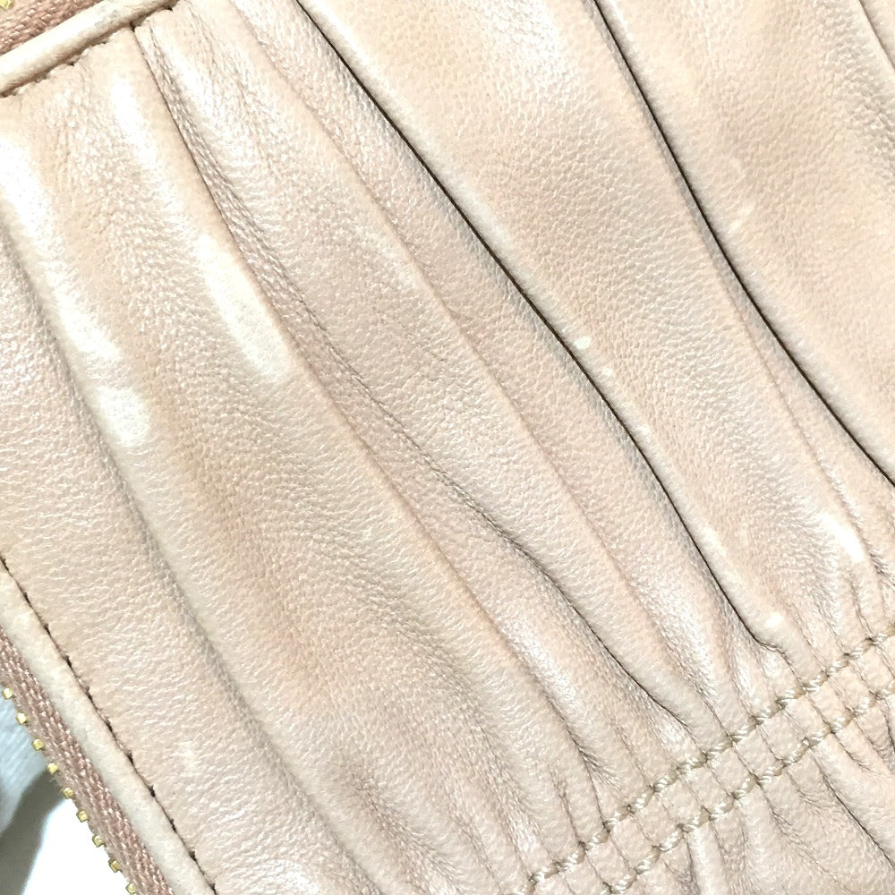 PRADA Long Wallet Purse 1M0506 leather beige Women Used Authentic