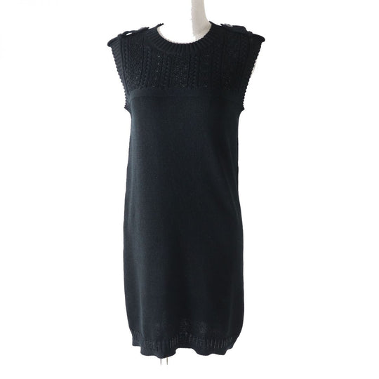 CHANEL knit cotton black 34
