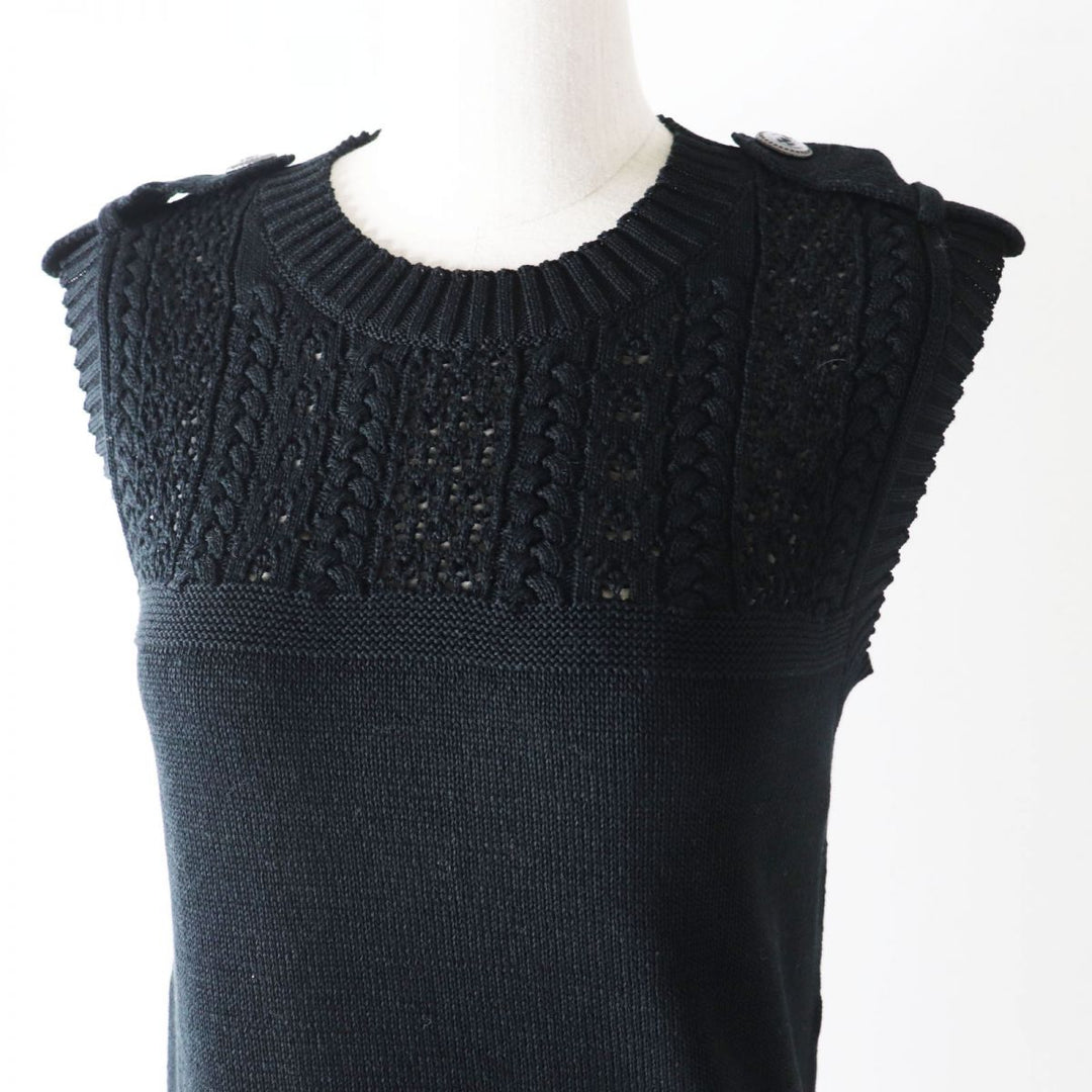 CHANEL knit cotton black 34