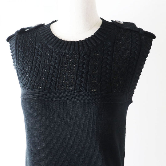 CHANEL knit cotton black 34