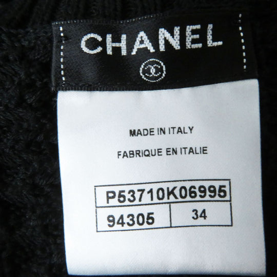 CHANEL knit cotton black 34