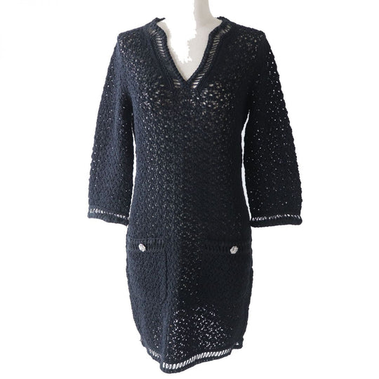 CHANEL one piece cotton black 34