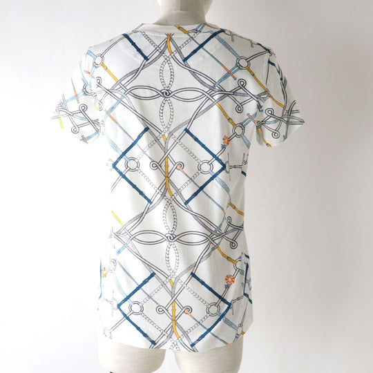 HERMES Short sleeve T-shirt cotton multicolor PARCOURS SANS FAUTE PERFECT COURSE 36