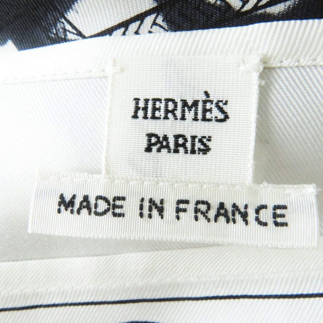 HERMES setup silk Black x white<br> Cliquetis Tattoo Aquarelle