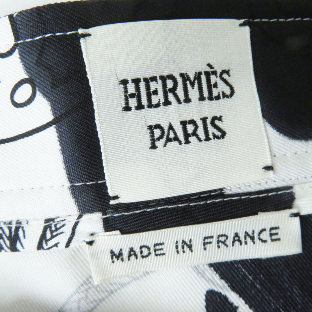 HERMES setup silk Black x white<br> Cliquetis Tattoo Aquarelle