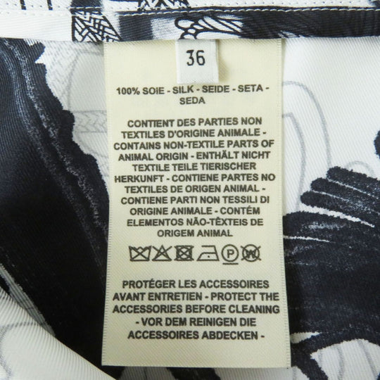 HERMES setup silk Black x white<br> Cliquetis Tattoo Aquarelle
