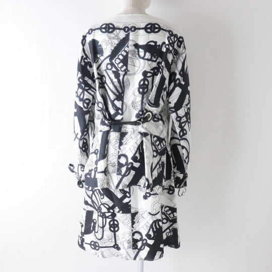 HERMES setup silk Black x white<br> Cliquetis Tattoo Aquarelle