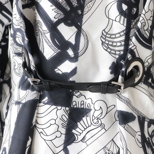 HERMES setup silk Black x white<br> Cliquetis Tattoo Aquarelle