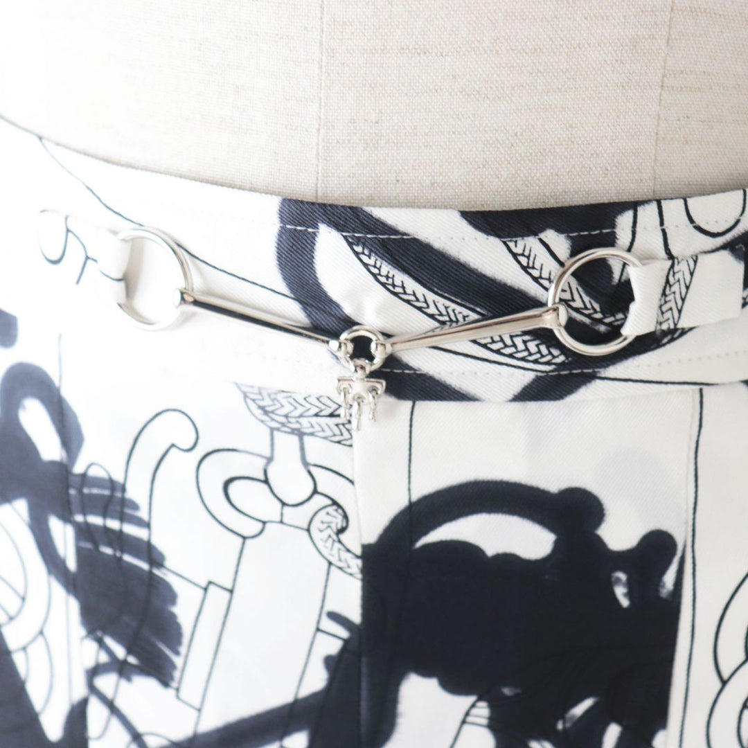 HERMES setup silk Black x white<br> Cliquetis Tattoo Aquarelle