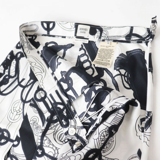 HERMES setup silk Black x white<br> Cliquetis Tattoo Aquarelle