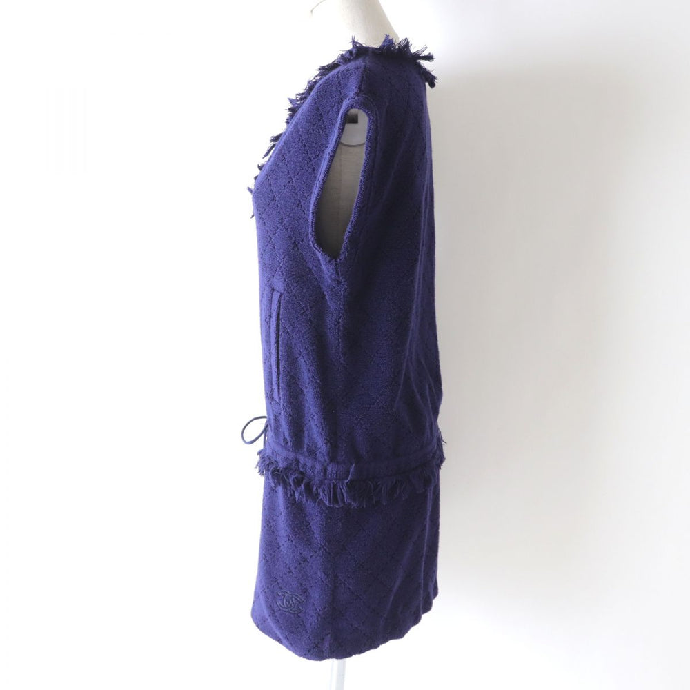 CHANEL one piece cotton Navy 38