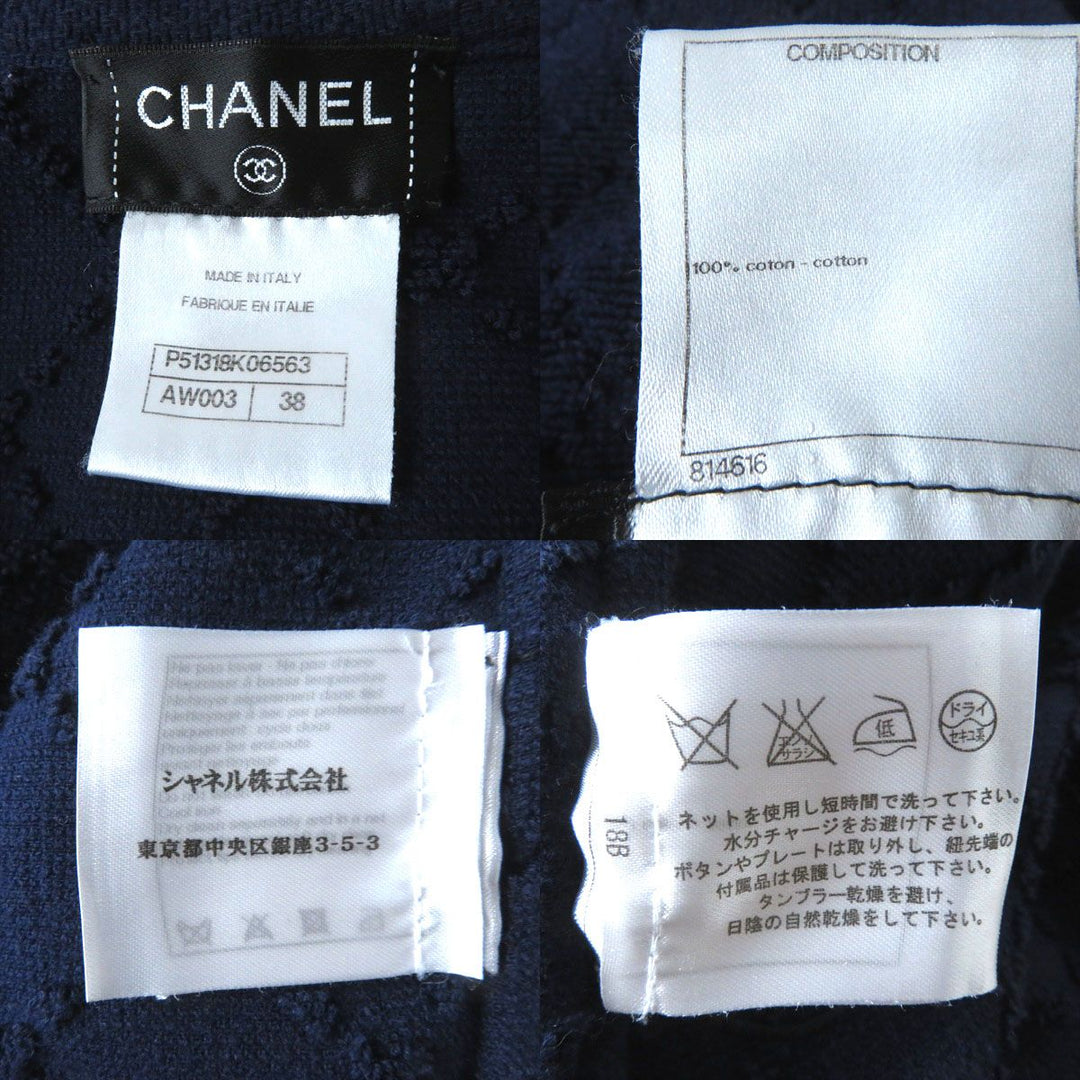 CHANEL one piece cotton Navy 38