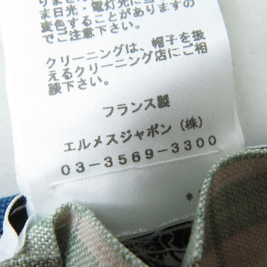 HERMES Casquette linen blue 58