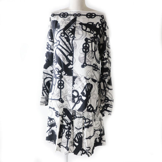 HERMES setup silk Black x white<br>Cliquetis Tattoo Aquarelle 34
