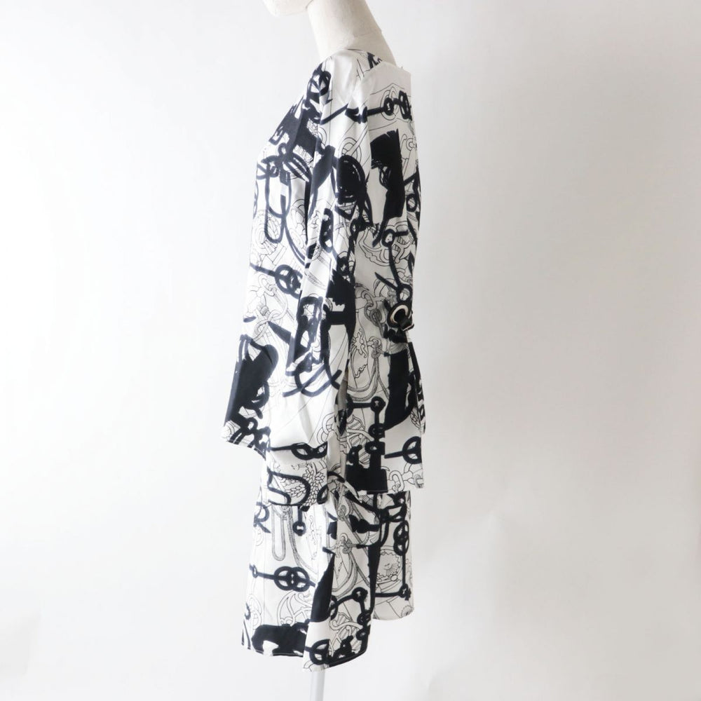 HERMES setup silk Black x white<br>Cliquetis Tattoo Aquarelle 34
