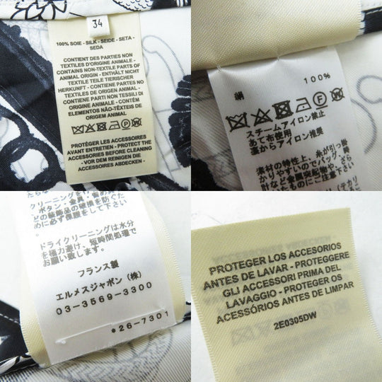 HERMES setup silk Black x white<br>Cliquetis Tattoo Aquarelle 34