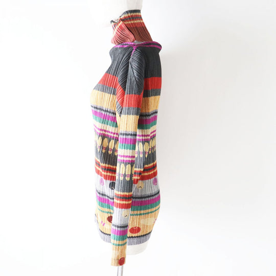 PLEATS PLEASE tops polyester Multi-Bowling Pattern 3