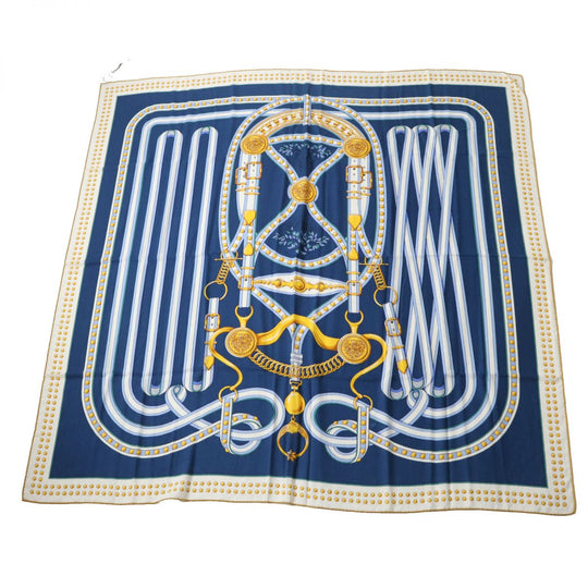 HERMES Stall cashmere Blue type Multi