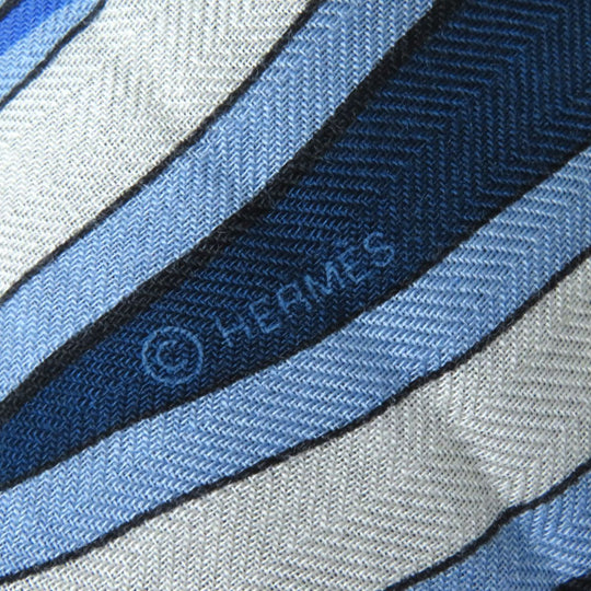 HERMES Stall cashmere Blue type Multi