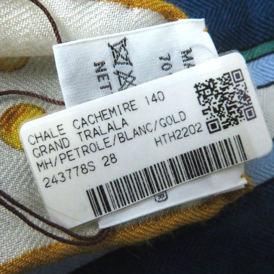 HERMES Stall cashmere Blue type Multi