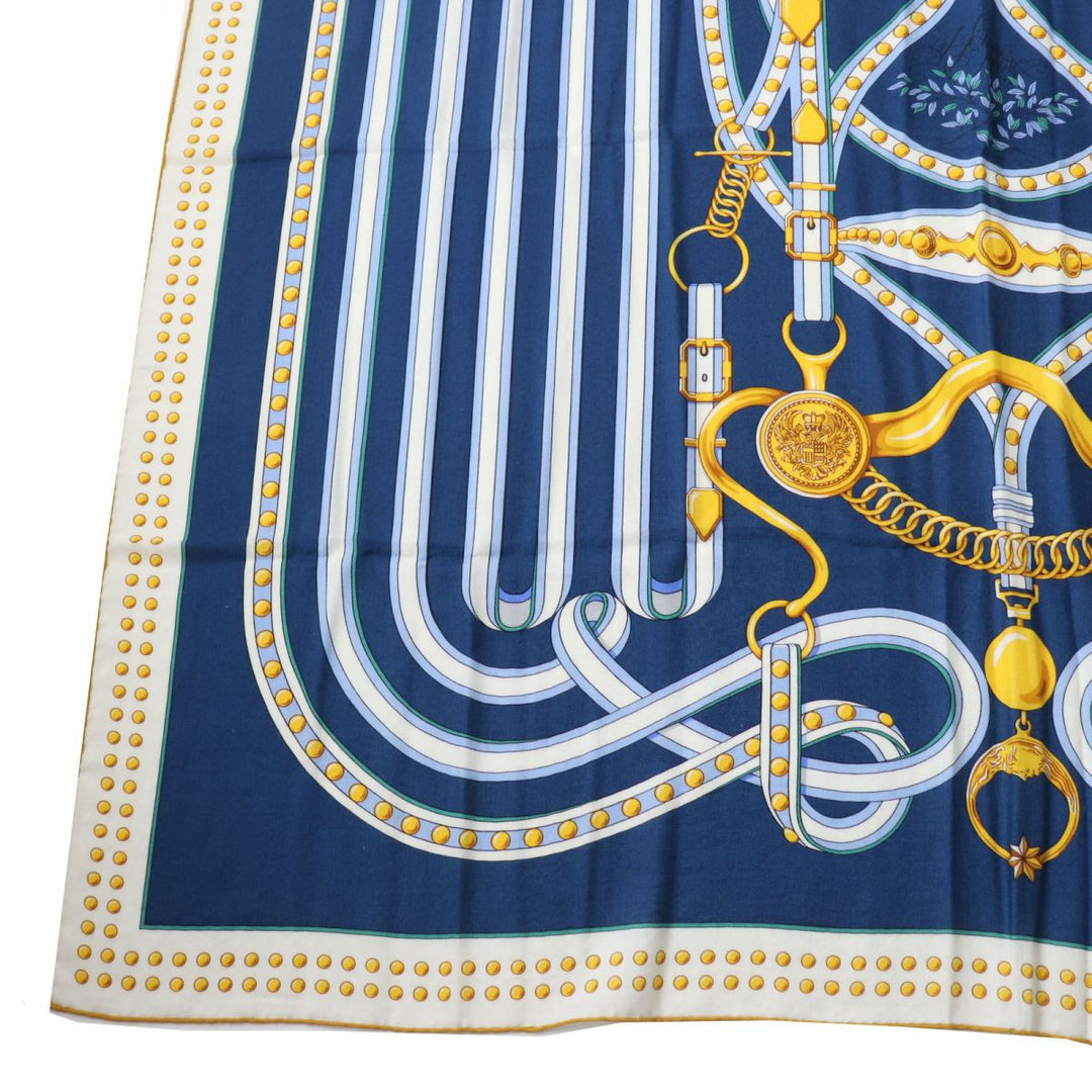 HERMES Stall cashmere Blue type Multi