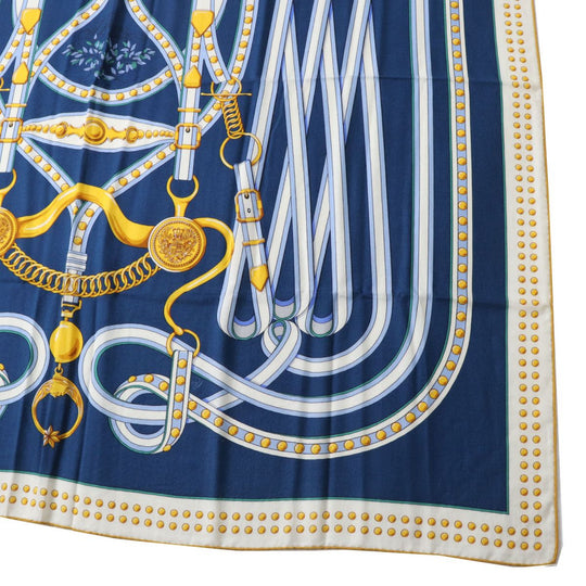 HERMES Stall cashmere Blue type Multi