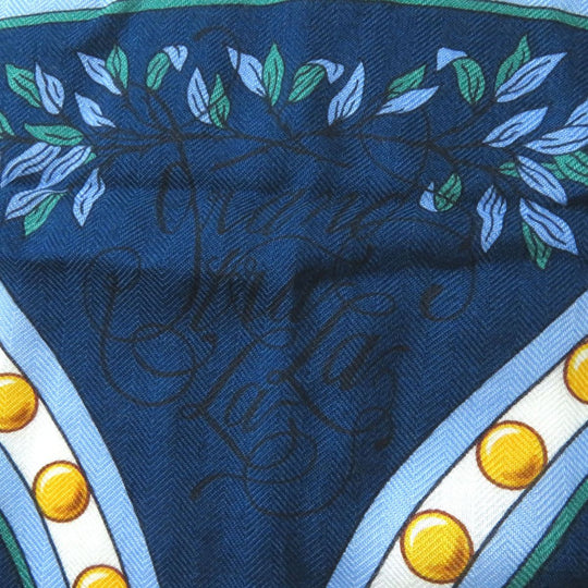 HERMES Stall cashmere Blue type Multi