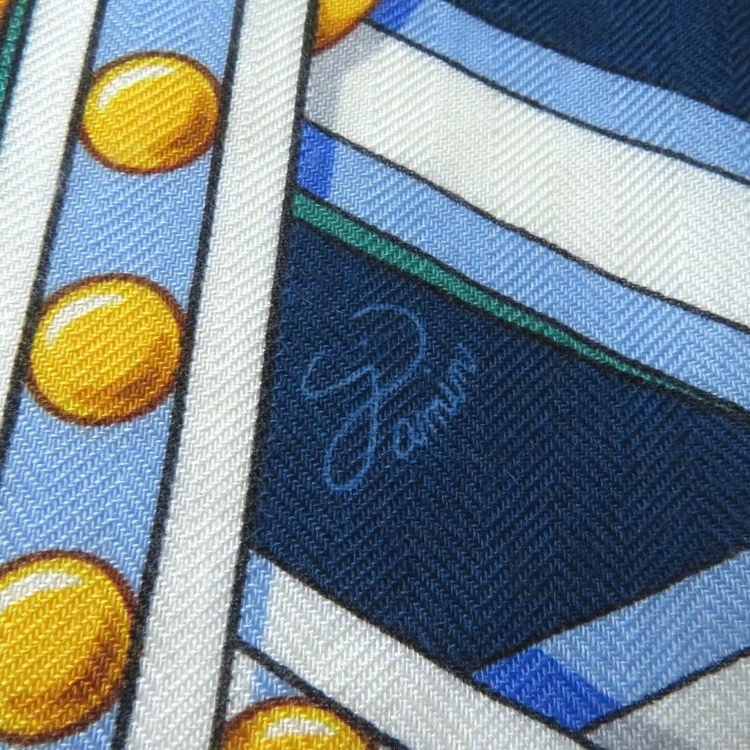 HERMES Stall cashmere Blue type Multi