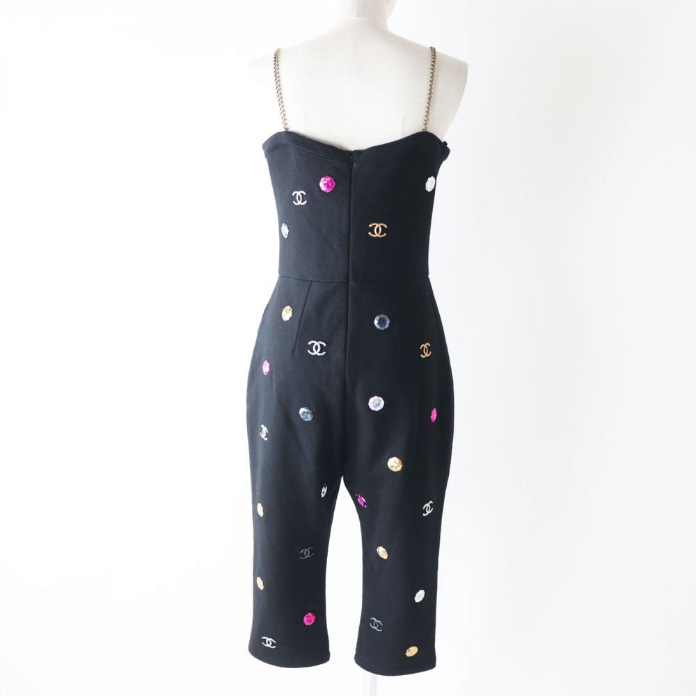 CHANEL overalls cotton Black x Multi 38