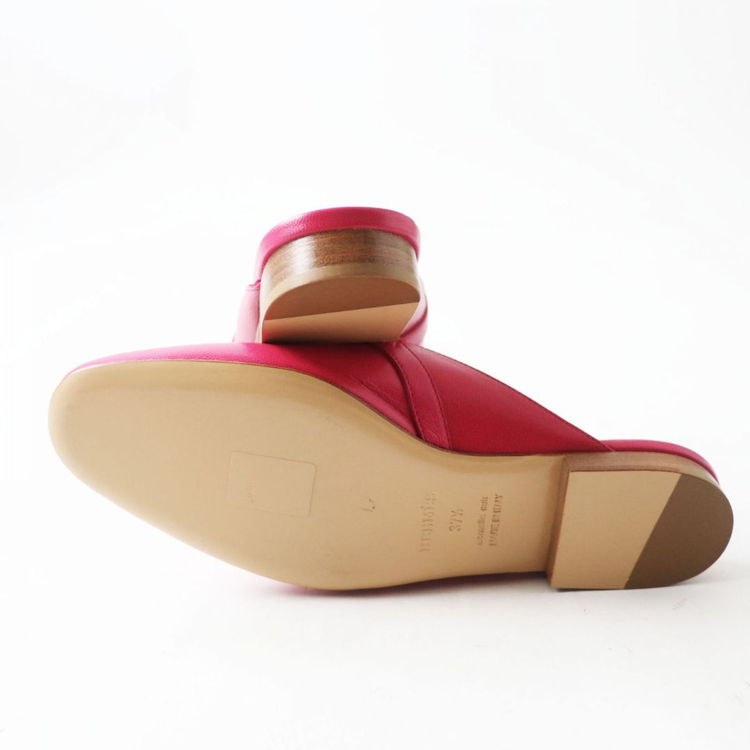 HERMES Mule leather Fran Boise SilverMetal 37 1/2